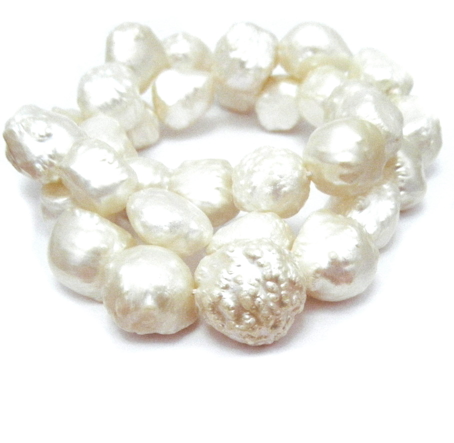 Gold Blush/White 10-14mm Granulated Pearls